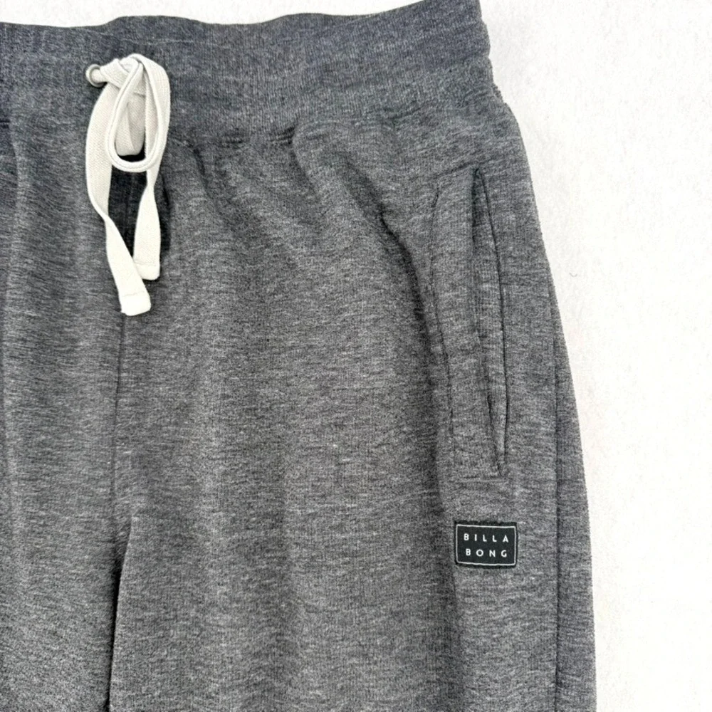 Billabong Mens Fleece Joggers Charcoal Gray Heather Sweatpants Size M Drawstring